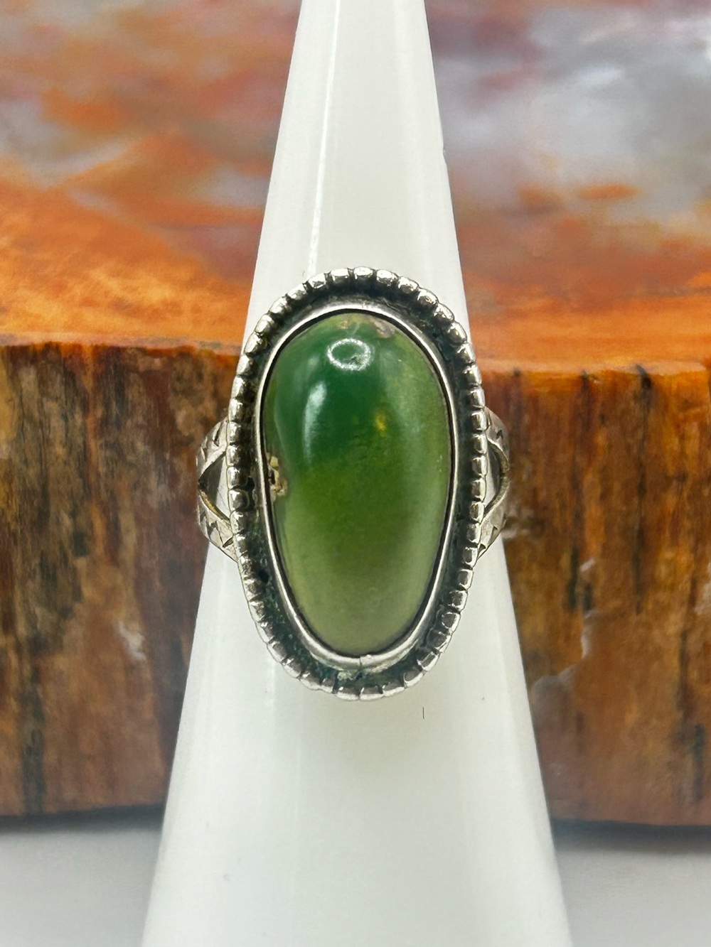 Handcrafted Turquoise Ring, Sterling Silver - Size 5